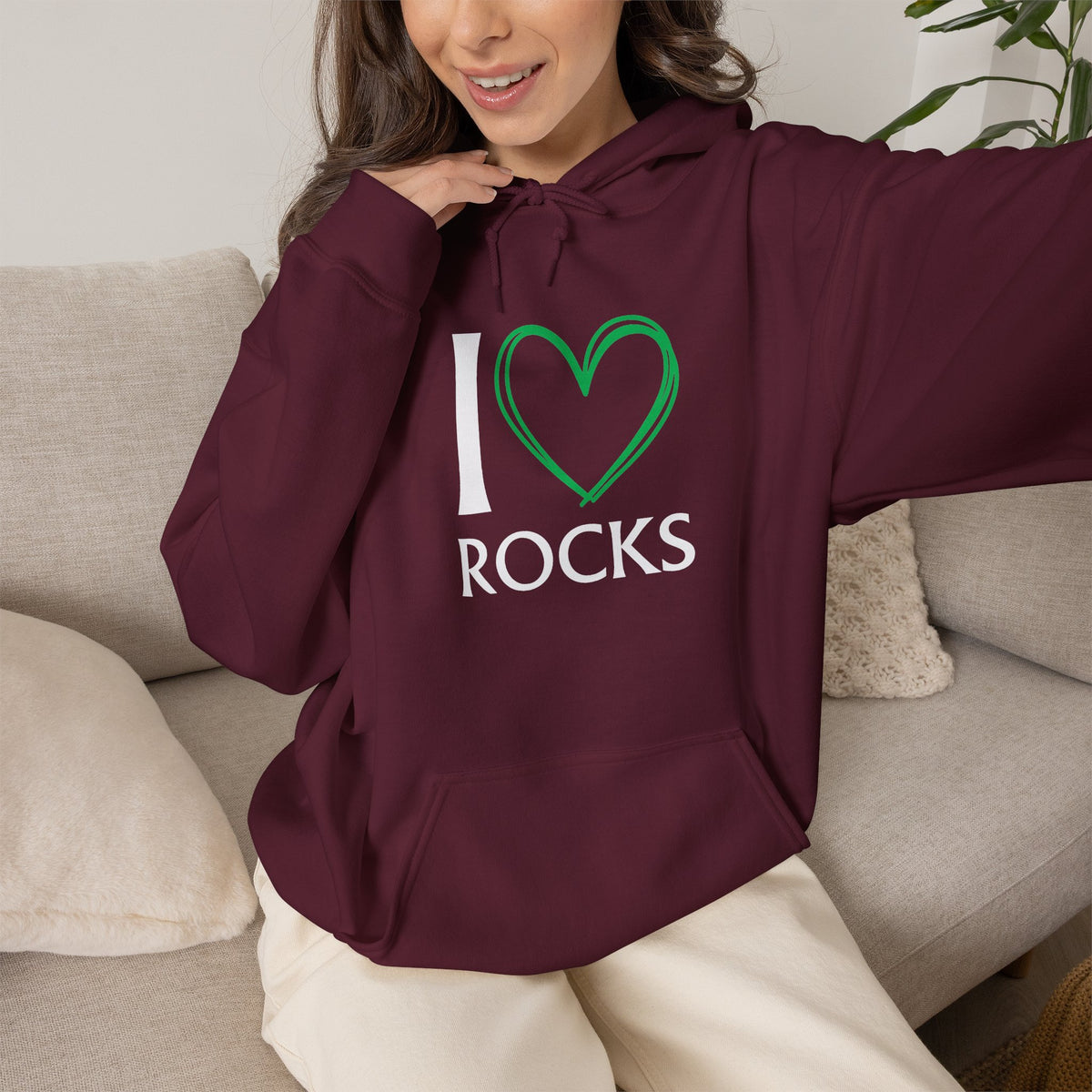 I Love Rocks Hoodie Rockhound, Geology & Rock Collector Hooded Sweatshirt