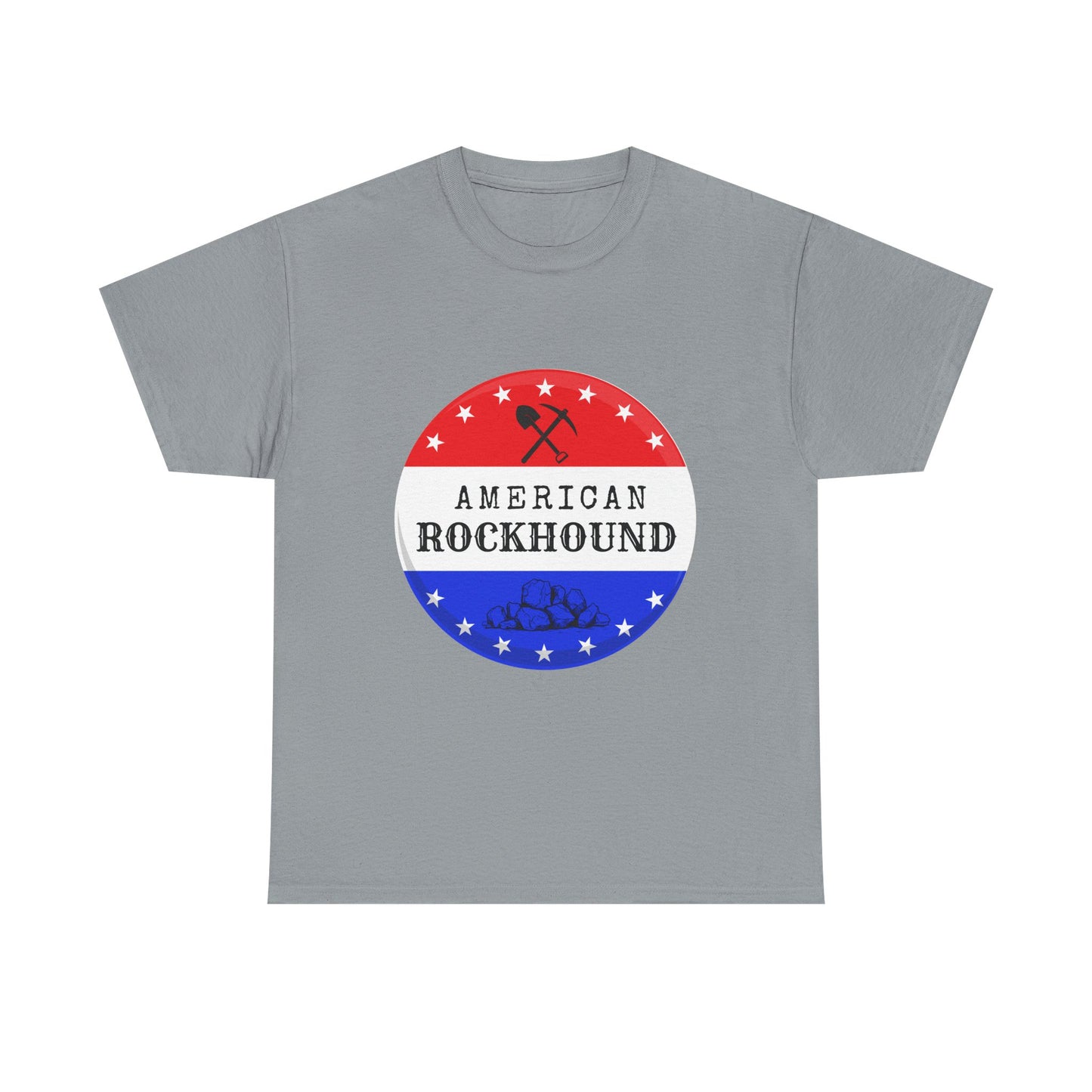 American Rockhound Unisex Tee, Red White Blue Rock Collector Shirt, Patriotic Mineral Top, Geology Gift, Crystal Tee, Geologist Apparel