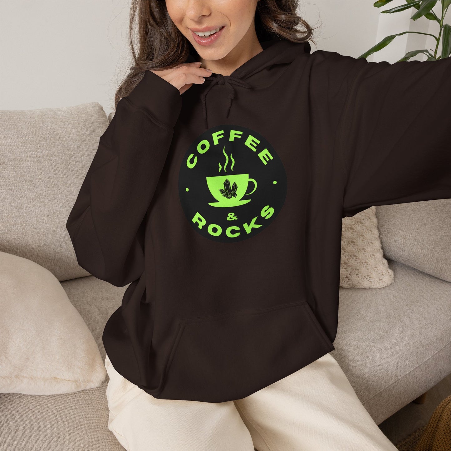 Coffee & Rocks Hoodie Cozy Geology Unisex Hooded Sweatshirt