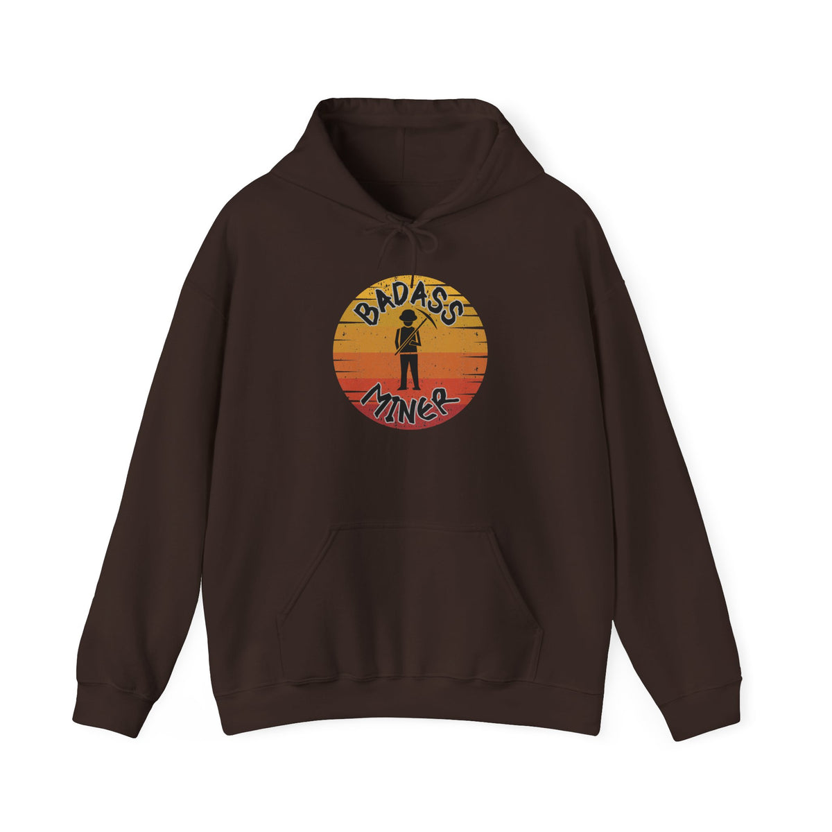 Badass Miner Rock Hammer Sunset Hoodie Unisex Hooded Sweatshirt