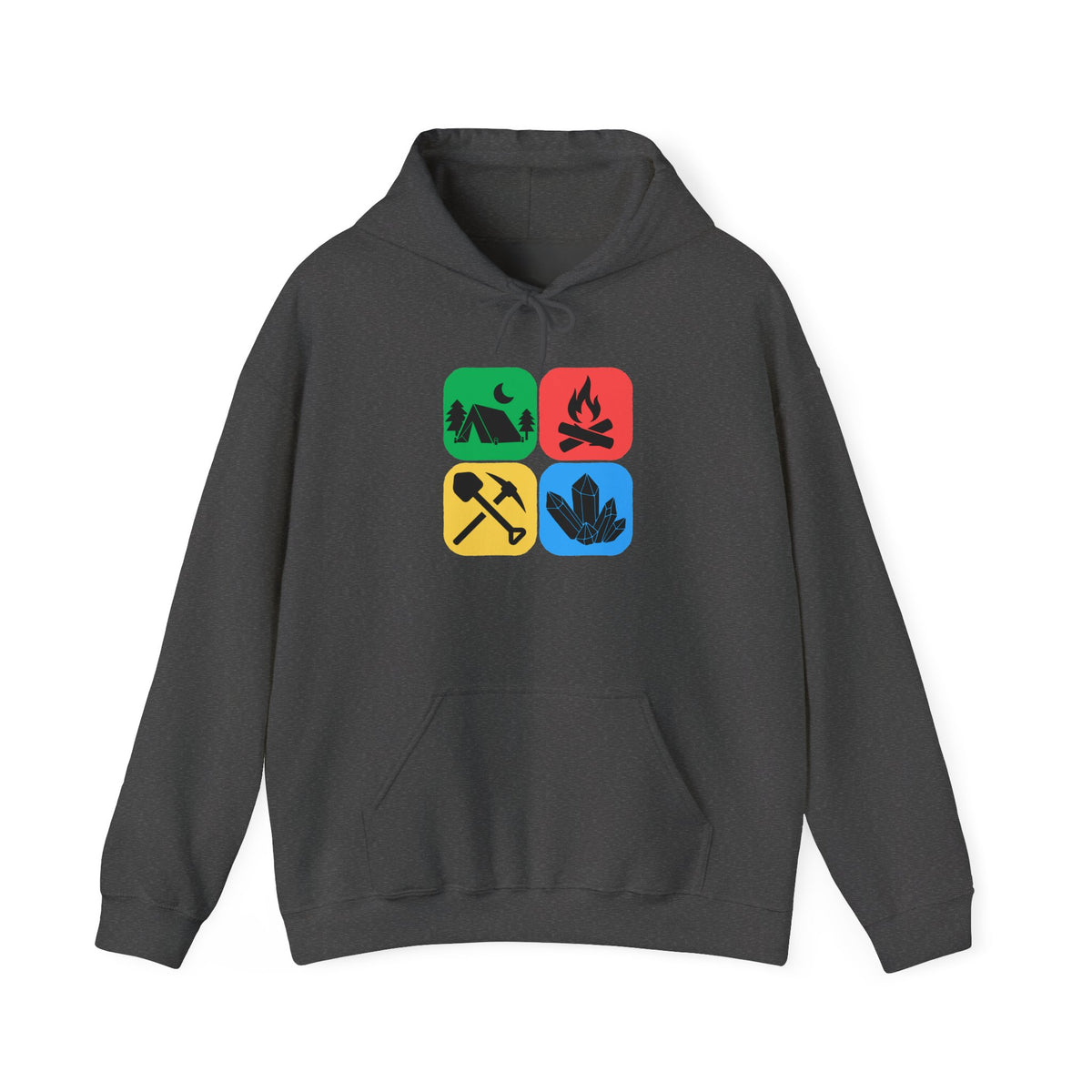 Color Block Icon Rockhound Hoodie Camping Adventure Unisex Hooded Sweatshirt