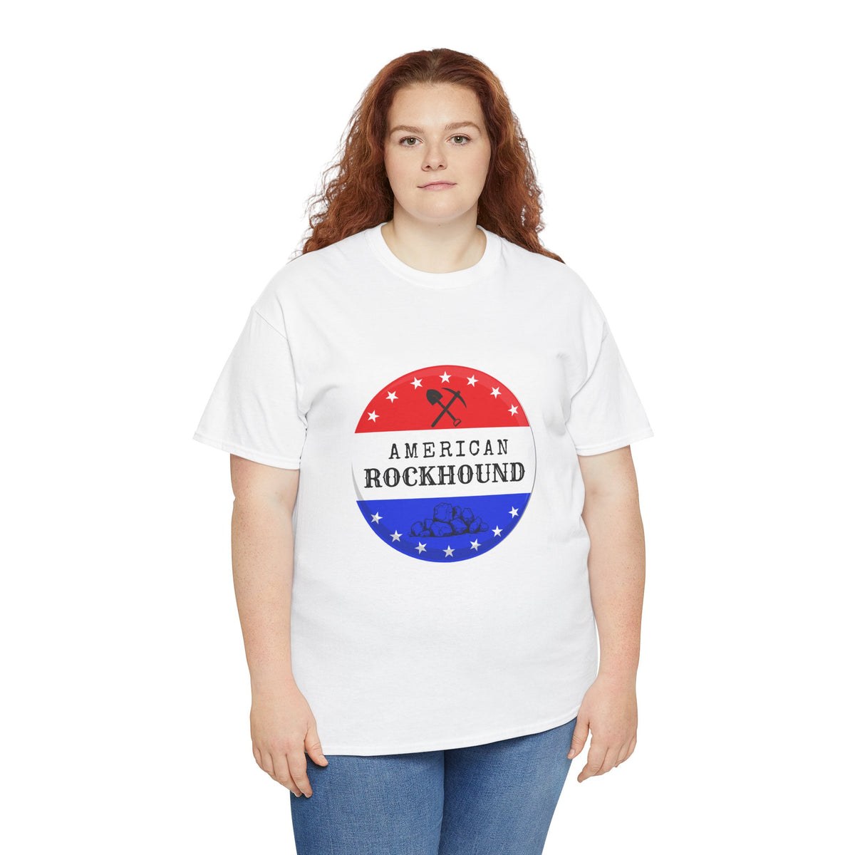 American Rockhound Tee, Patriotic Rock Collector Shirt, Red White Blue Geology Gift