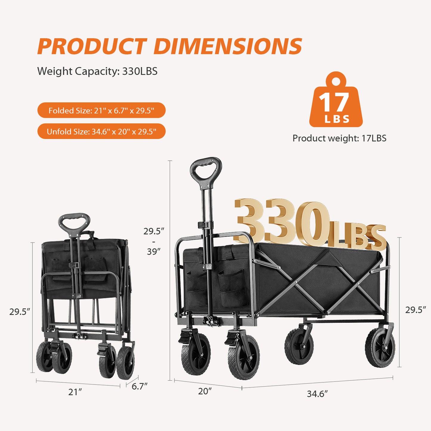 Foldable Wagon For Camping And Shopping, Great for Rock Shows!
