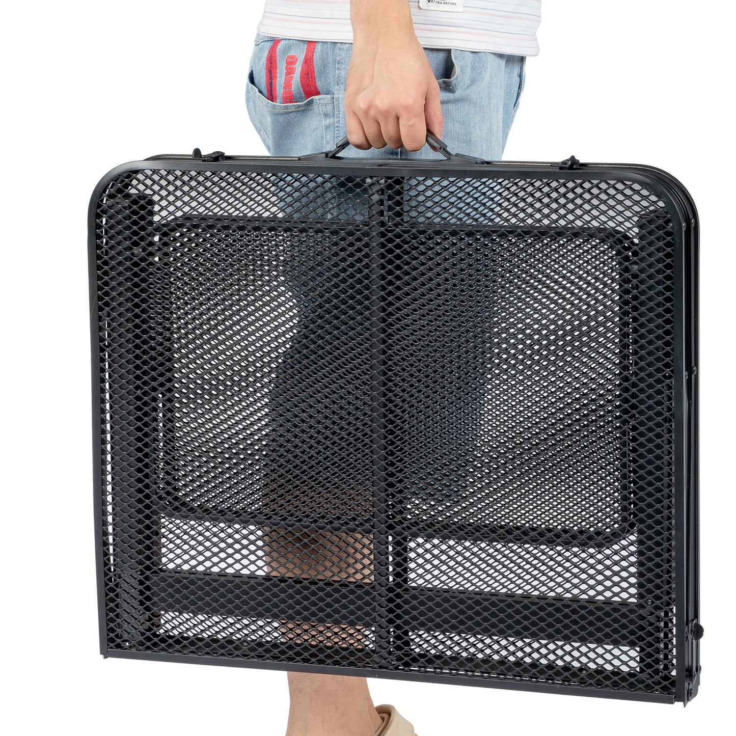 4.7 ft Black Outdoor Folding Table