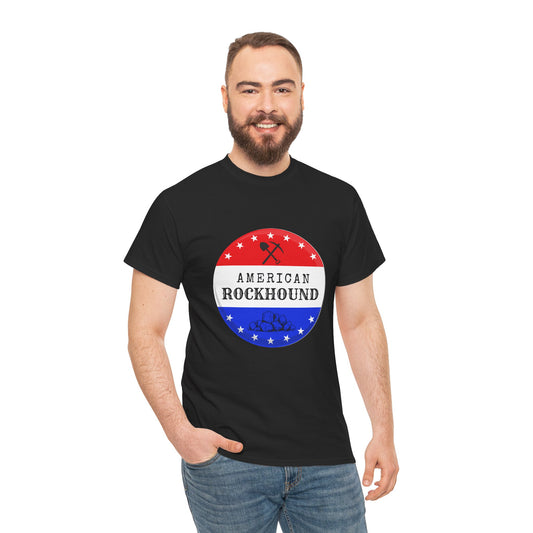 American Rockhound Tee, Patriotic Rock Collector Shirt, Red White Blue Geology Gift