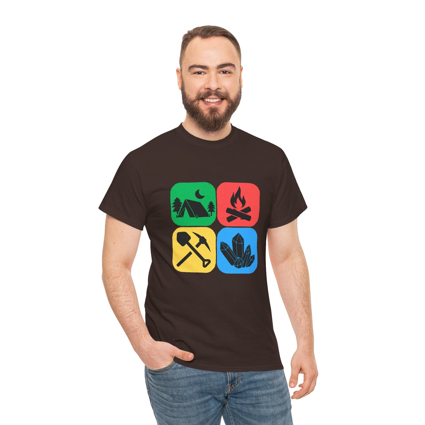 Color Block Icon Rockhound Camping Adventure Unisex Tee