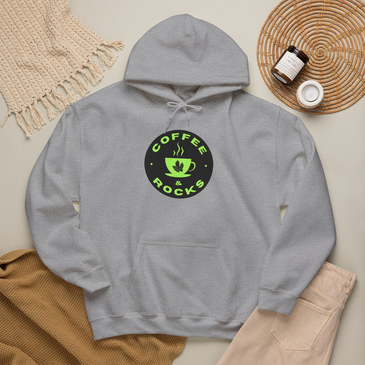 Coffee & Rocks Hoodie Cozy Geology Unisex Hooded Sweatshirt