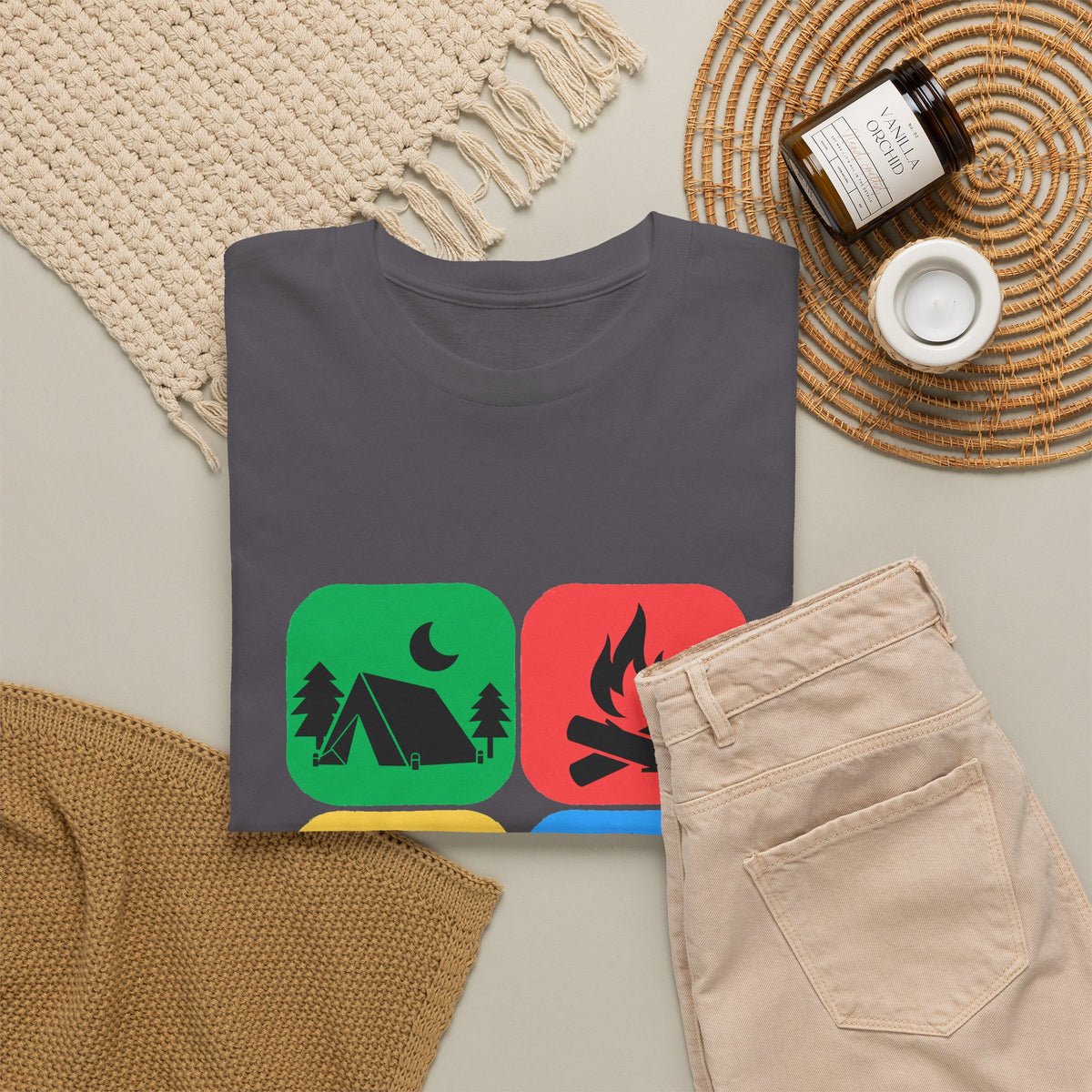Color Block Icon Rockhound Camping Adventure Unisex Tee