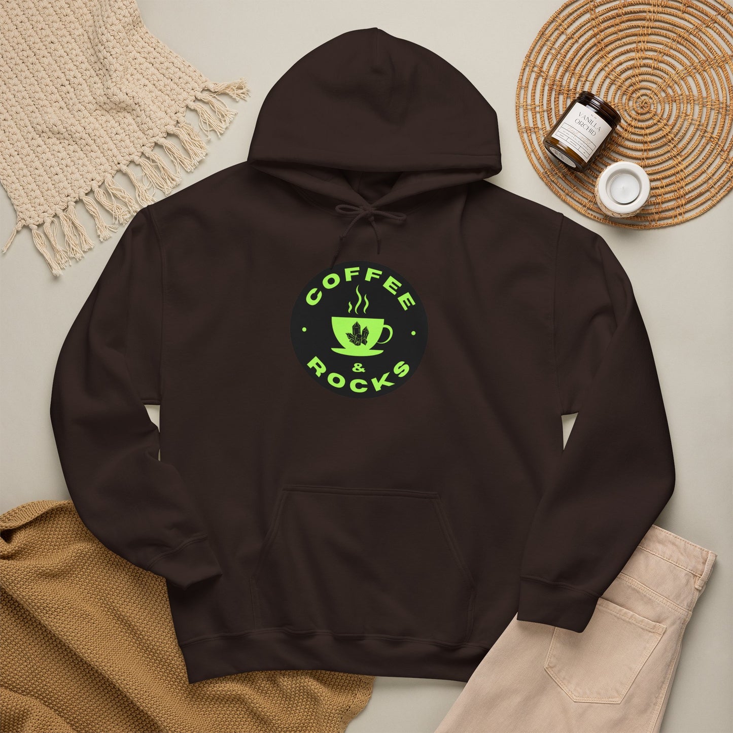 Coffee & Rocks Hoodie Cozy Geology Unisex Hooded Sweatshirt