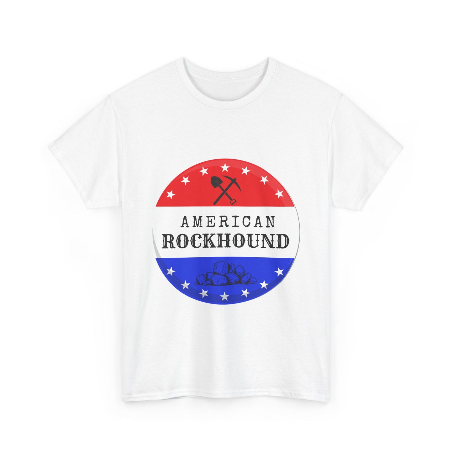 American Rockhound Unisex Tee, Red White Blue Rock Collector Shirt, Patriotic Mineral Top, Geology Gift, Crystal Tee, Geologist Apparel
