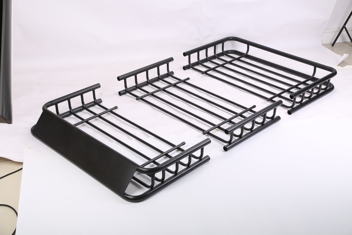 Universal 63"x39" Steel Roof Rack Cargo Carrier Heavy-Duty Car Top Luggage Basket with Hook Straps & Elastic Net