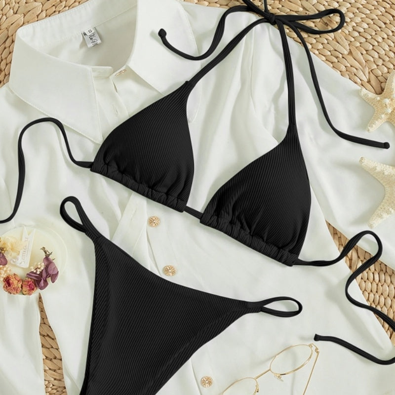 Go Anywhere Tie String Triangle Bikini Lightweight & Quick-Dry Swimsuit