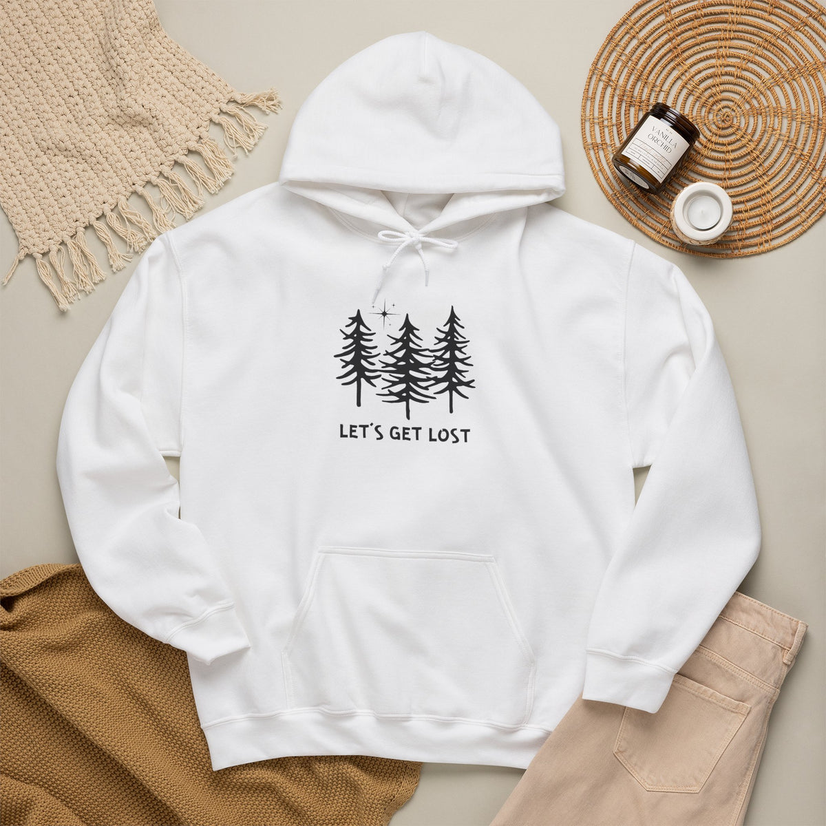 Let's Get Lost Unisex Hoodie Adventure Sweatshirt for Nature Lovers Rockhounds