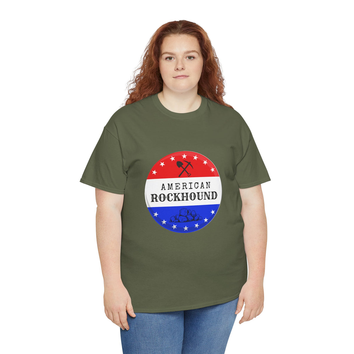 American Rockhound Tee, Patriotic Rock Collector Shirt, Red White Blue Geology Gift