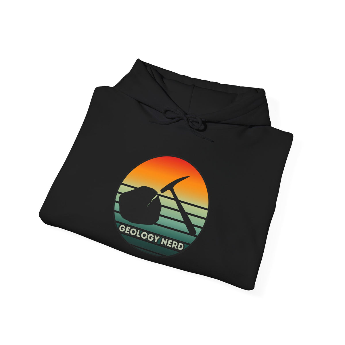 Geology Nerd Hoodie Rock Hammer Sunset Silhouette Rockhound Gift Unisex