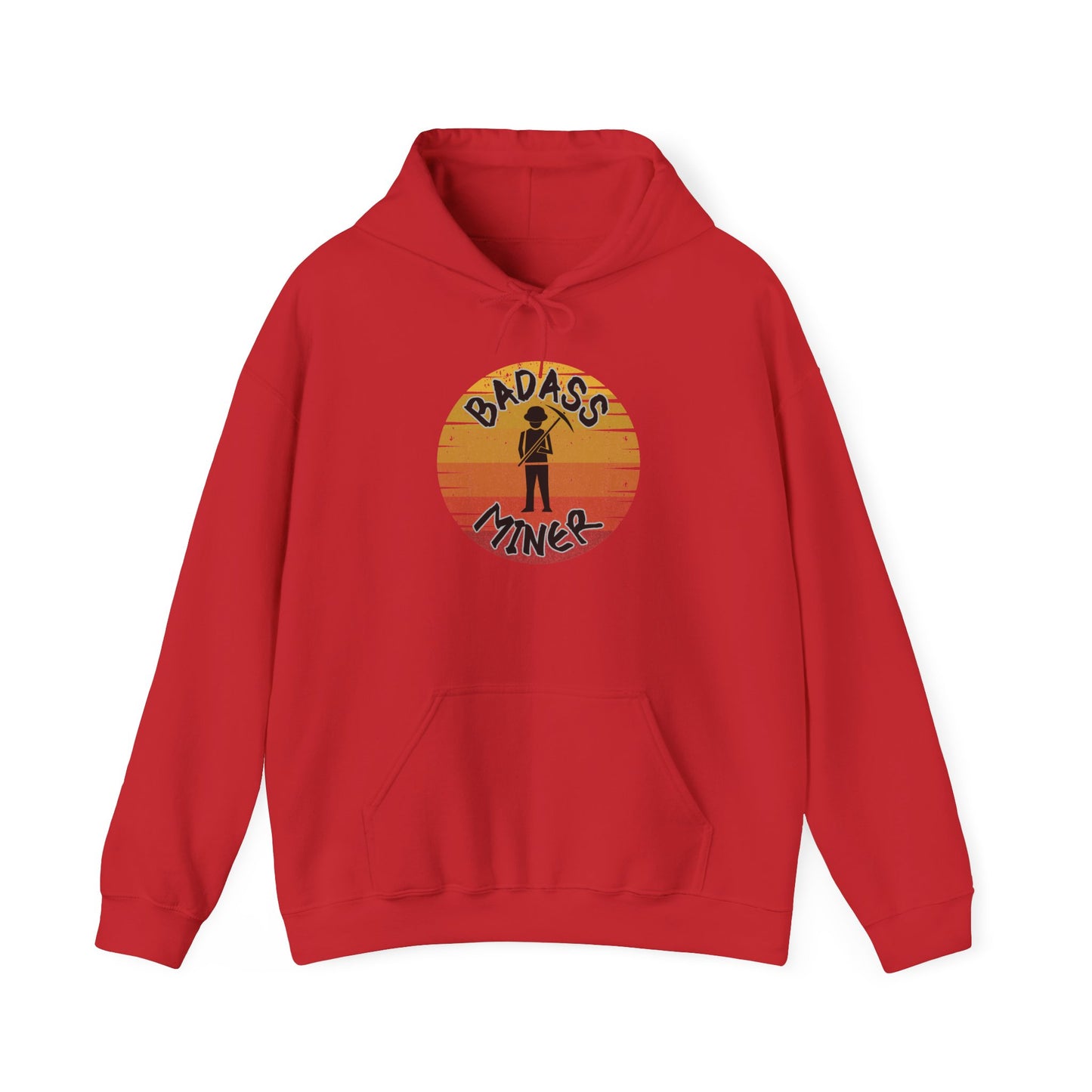 Badass Miner Rock Hammer Sunset Hoodie Unisex Hooded Sweatshirt