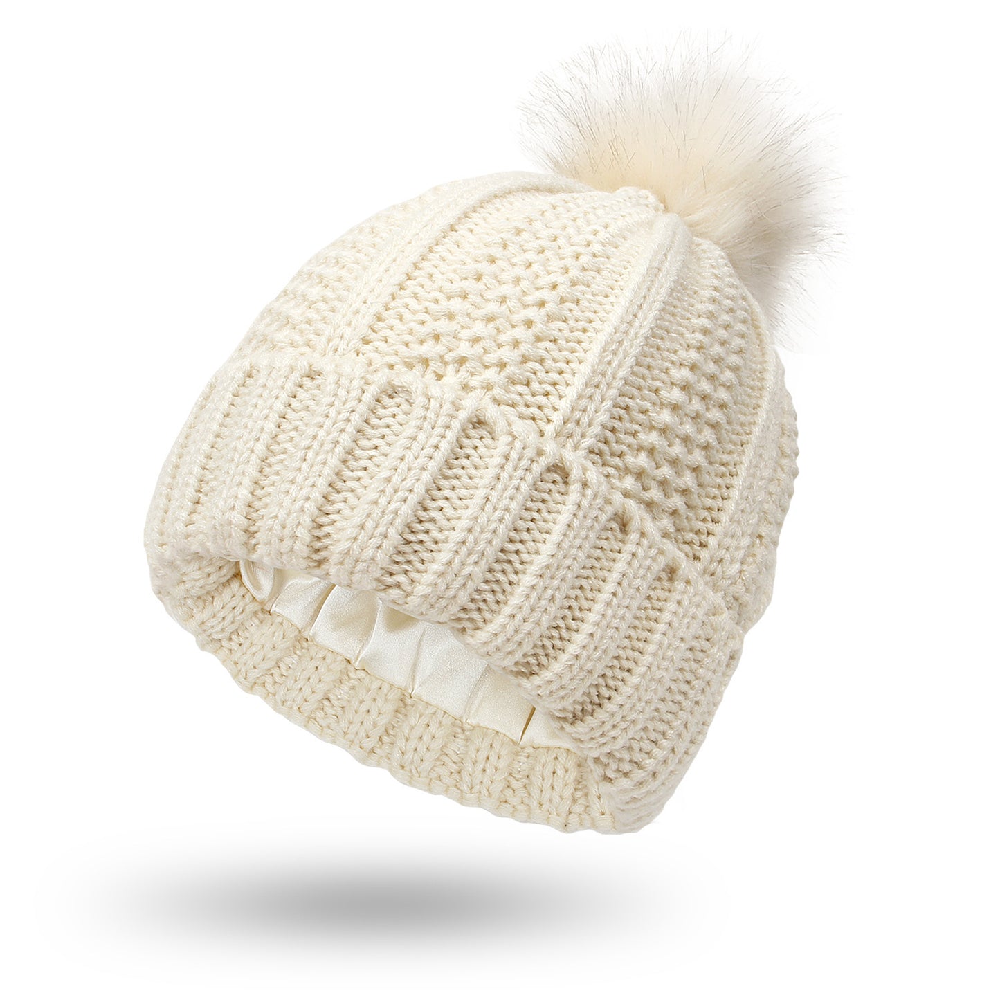 Satin-Lined Wool Knit Beanie for Outdoor Lovers & Adventurers – Warm, Windproof, Frizz-Free Winter Hat with Paisley Lining