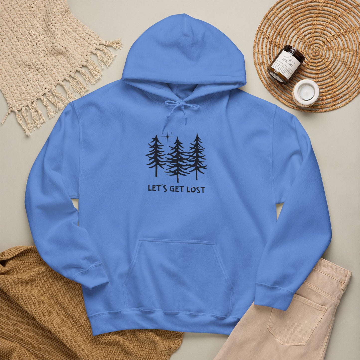 Let's Get Lost Unisex Hoodie Adventure Sweatshirt for Nature Lovers Rockhounds