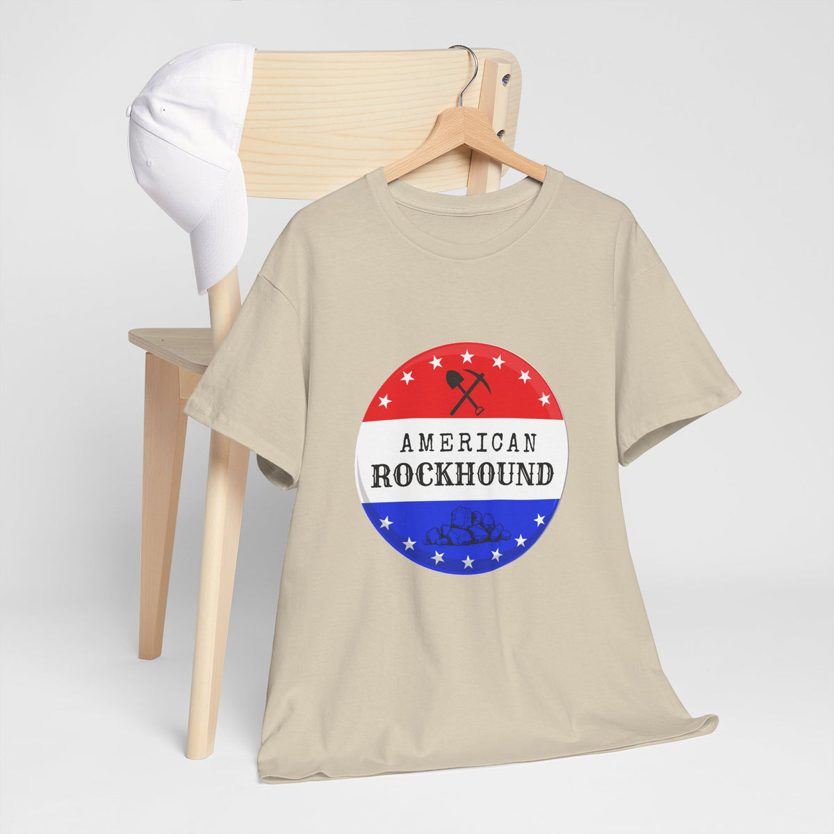 American Rockhound Tee, Patriotic Rock Collector Shirt, Red White Blue Geology Gift