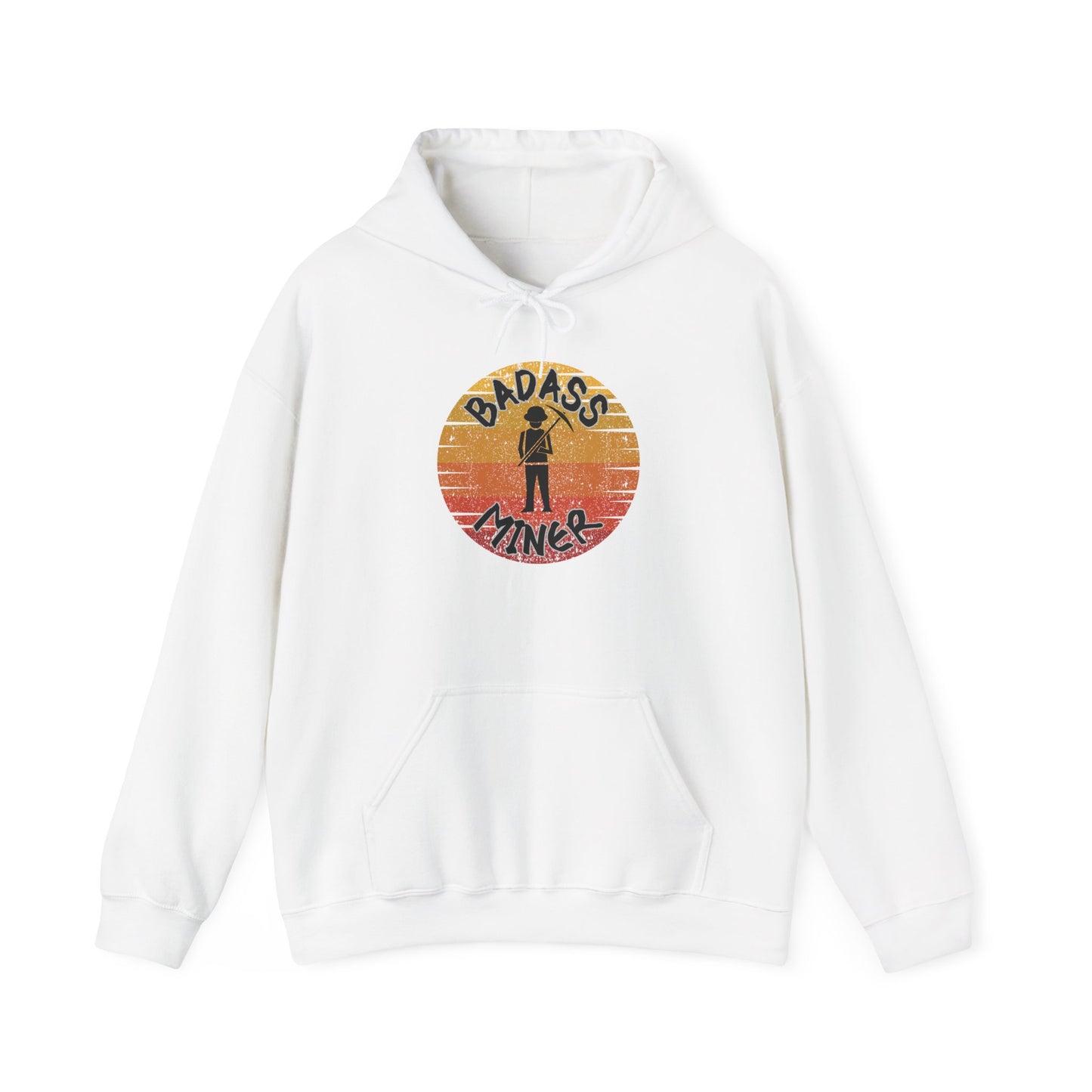 Badass Miner Rock Hammer Sunset Hoodie Unisex Hooded Sweatshirt