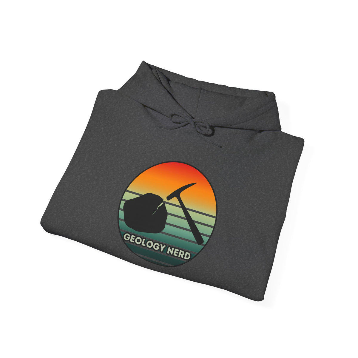 Geology Nerd Hoodie Rock Hammer Sunset Silhouette Rockhound Gift Unisex