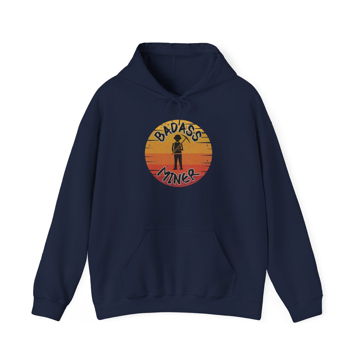 Badass Miner Rock Hammer Sunset Hoodie Unisex Hooded Sweatshirt