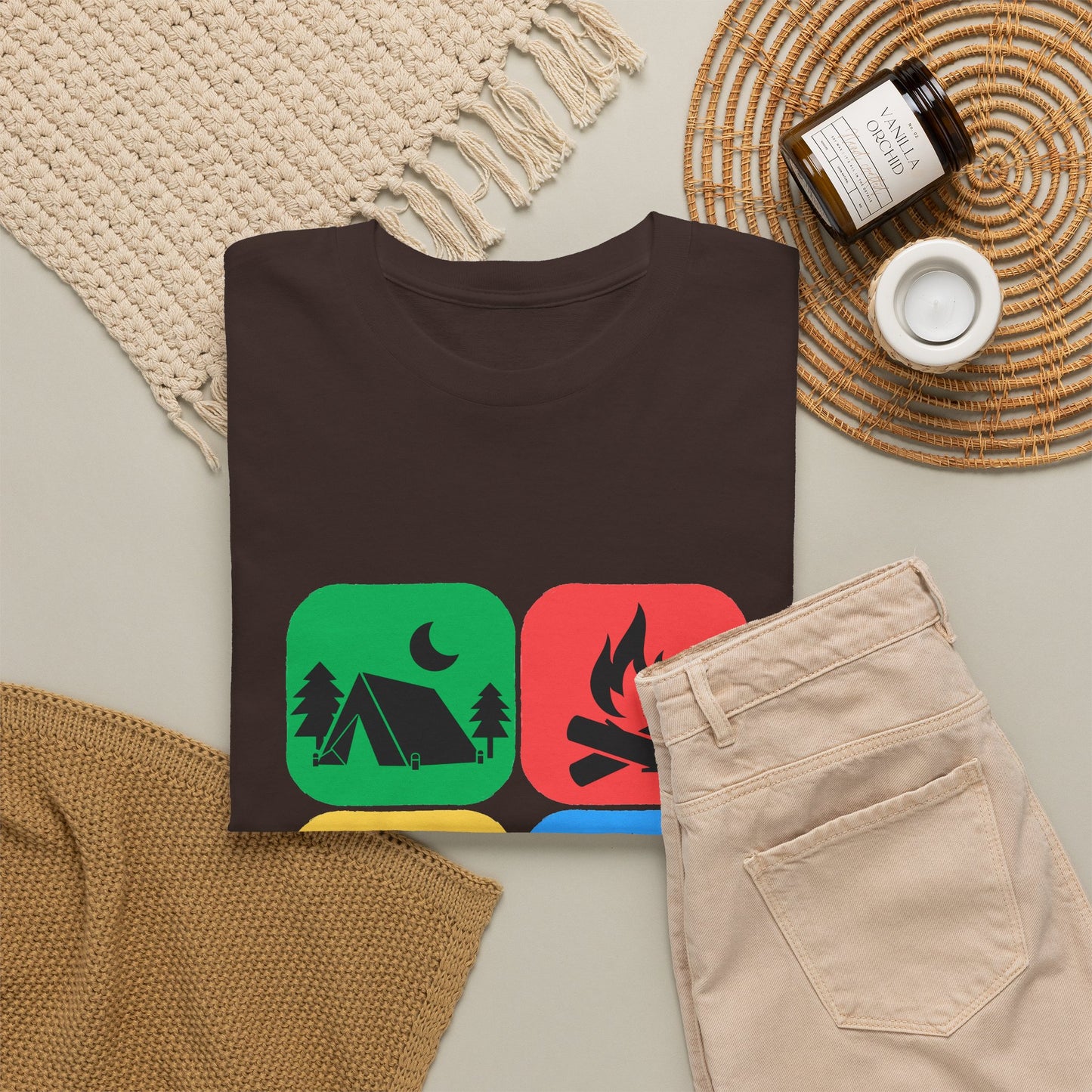 Color Block Icon Rockhound Camping Adventure Unisex Tee