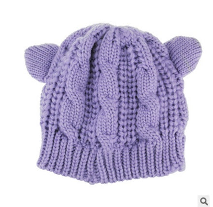 Cat Ear Beanie for Winter Cute Knitted Hat