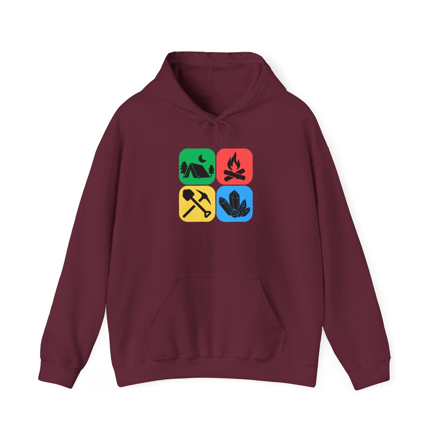 Camping Hoodie for Rockhounds, Geologists, & Crystal Digging Adventures - Unisex Hooded Sweatshirt