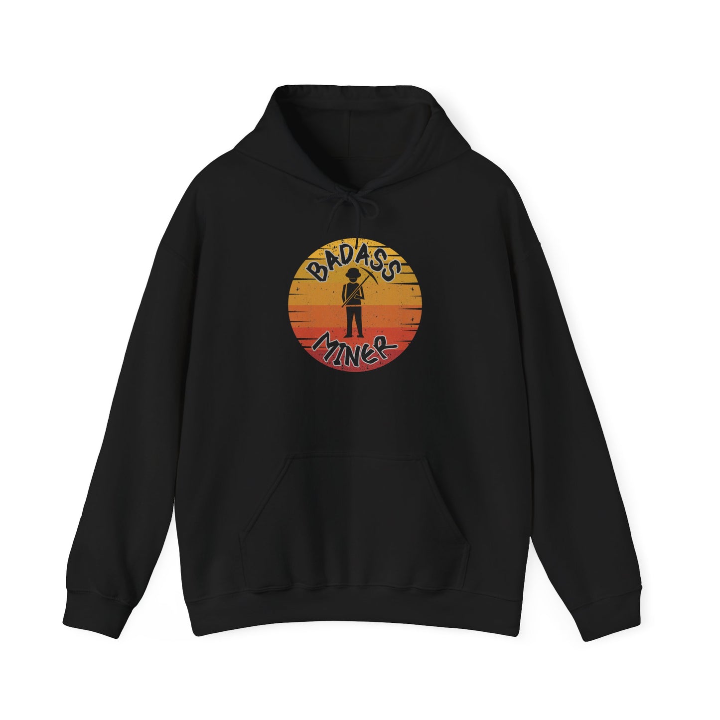Badass Miner Rock Hammer Sunset Hoodie Unisex Hooded Sweatshirt