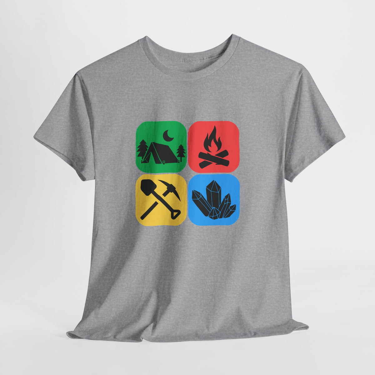 Color Block Icon Rockhound Camping Adventure Unisex Tee