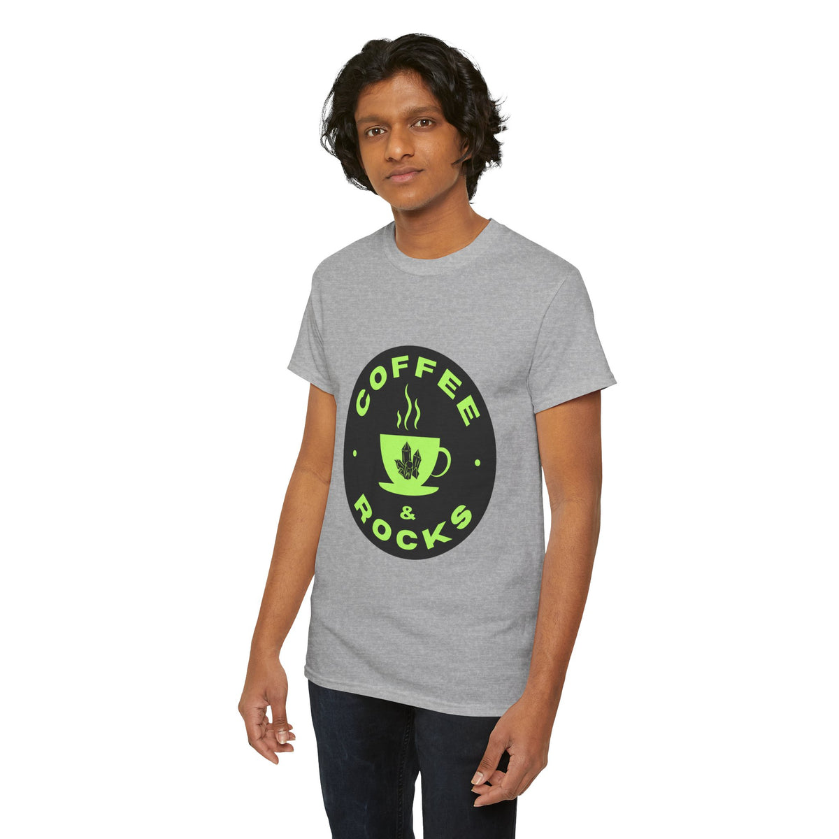 Coffee & Rocks Unisex Heavy Cotton Tee - Perfect for Geologist Coffee Lovers