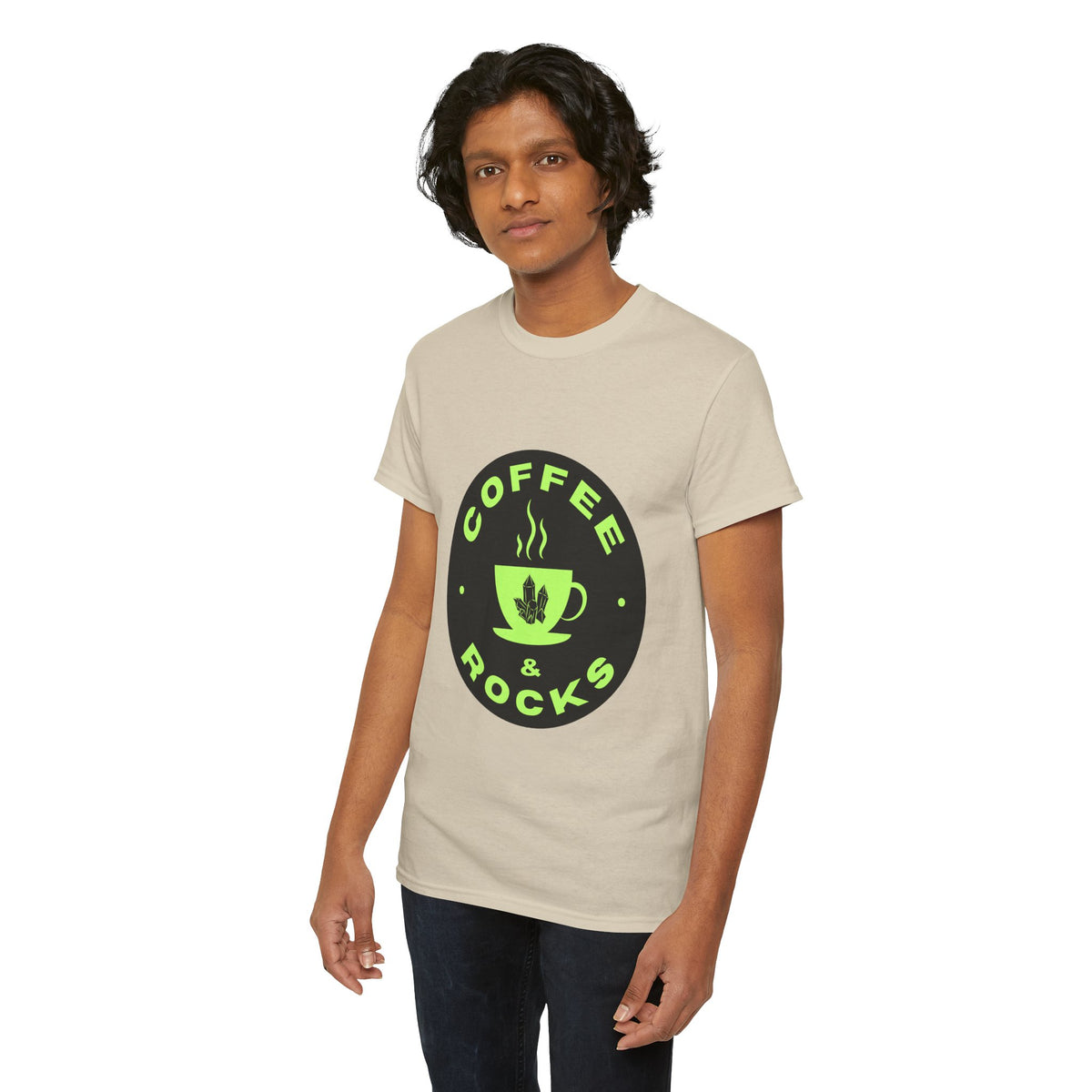 Coffee & Rocks Unisex Heavy Cotton Tee - Perfect for Geologist Coffee Lovers