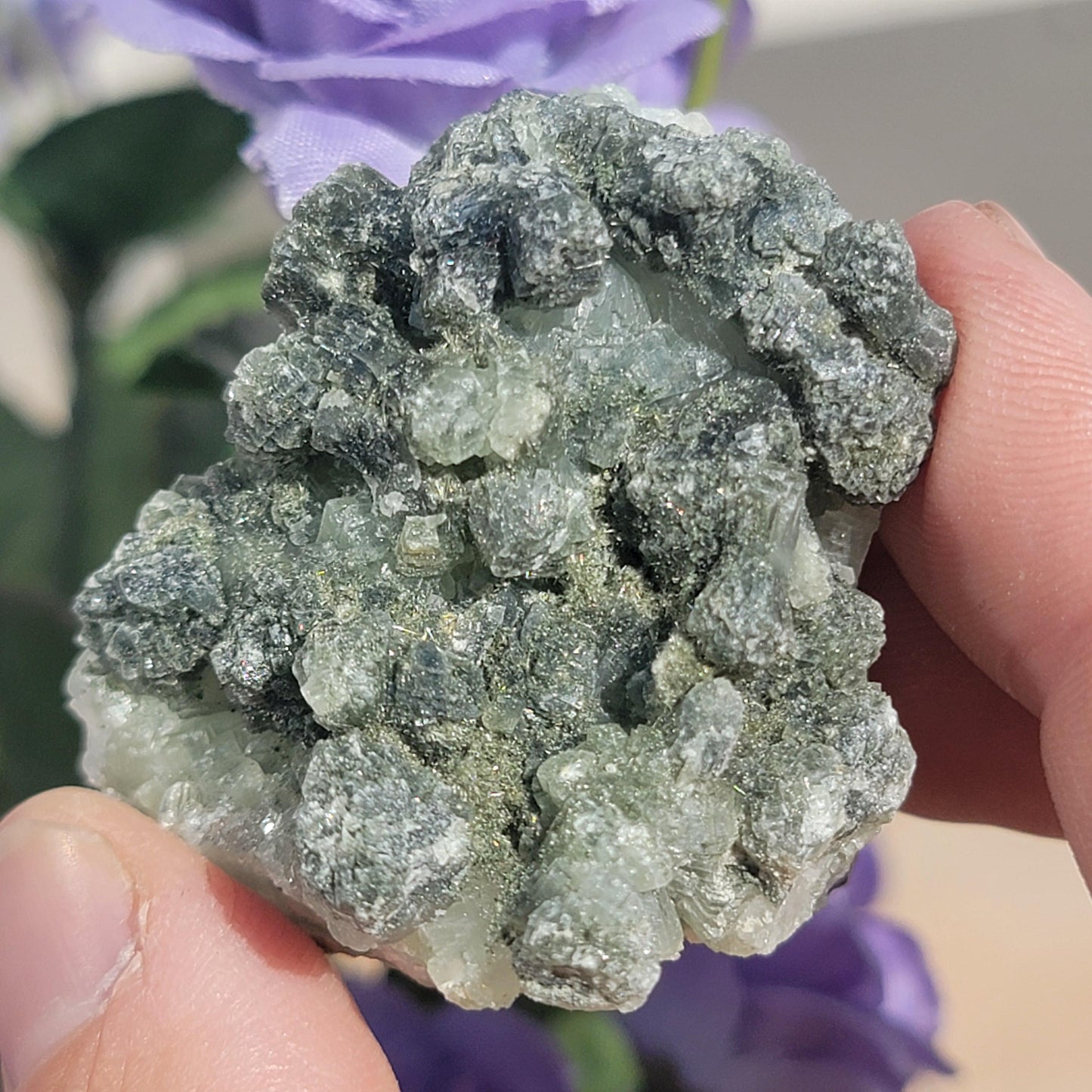 Rough Prehnite Mineral Specimens from Boulemane, Imilchil, Morocco - Wholesale Lot 9 Pieces, 439 Grams, Dark Green and Light Green Crystals