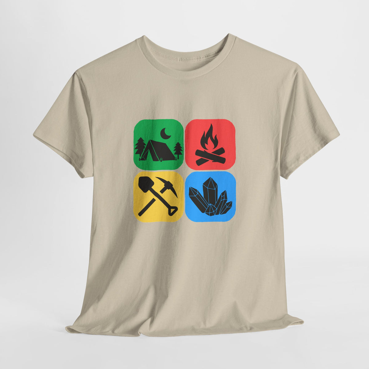 Color Block Icon Rockhound Camping Adventure Unisex Tee