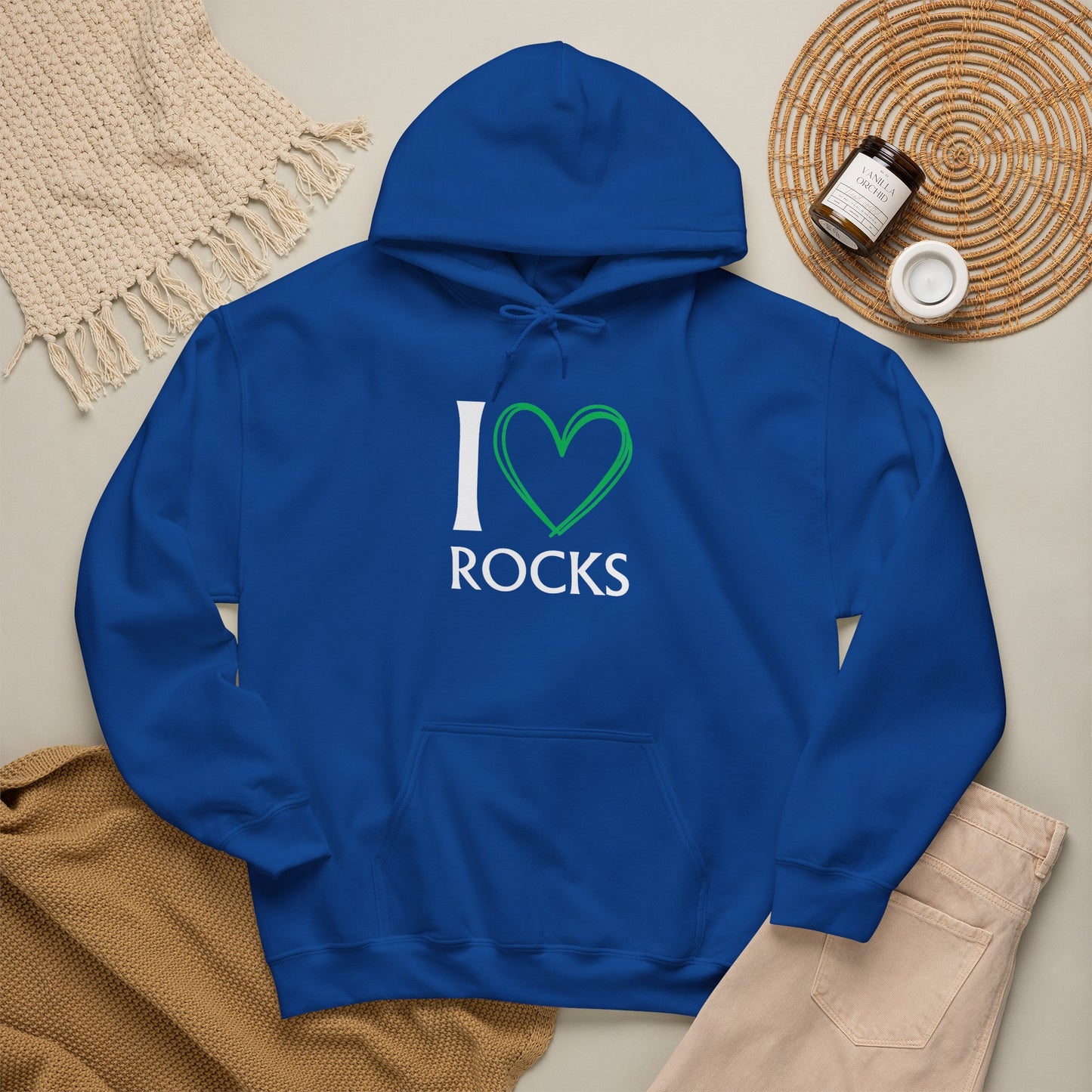 I Love Rocks Hoodie Rockhound, Geology & Rock Collector Hooded Sweatshirt
