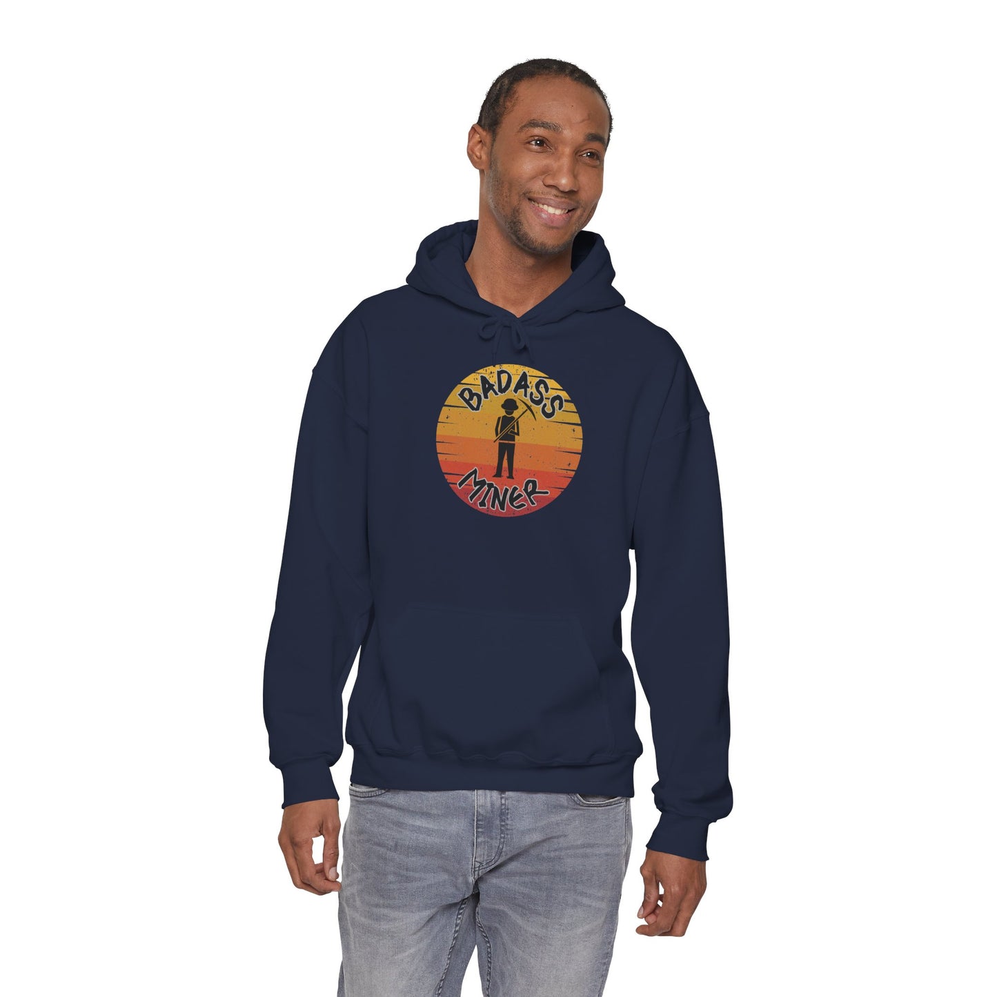 Badass Miner Rock Hammer Sunset Hoodie Unisex Hooded Sweatshirt