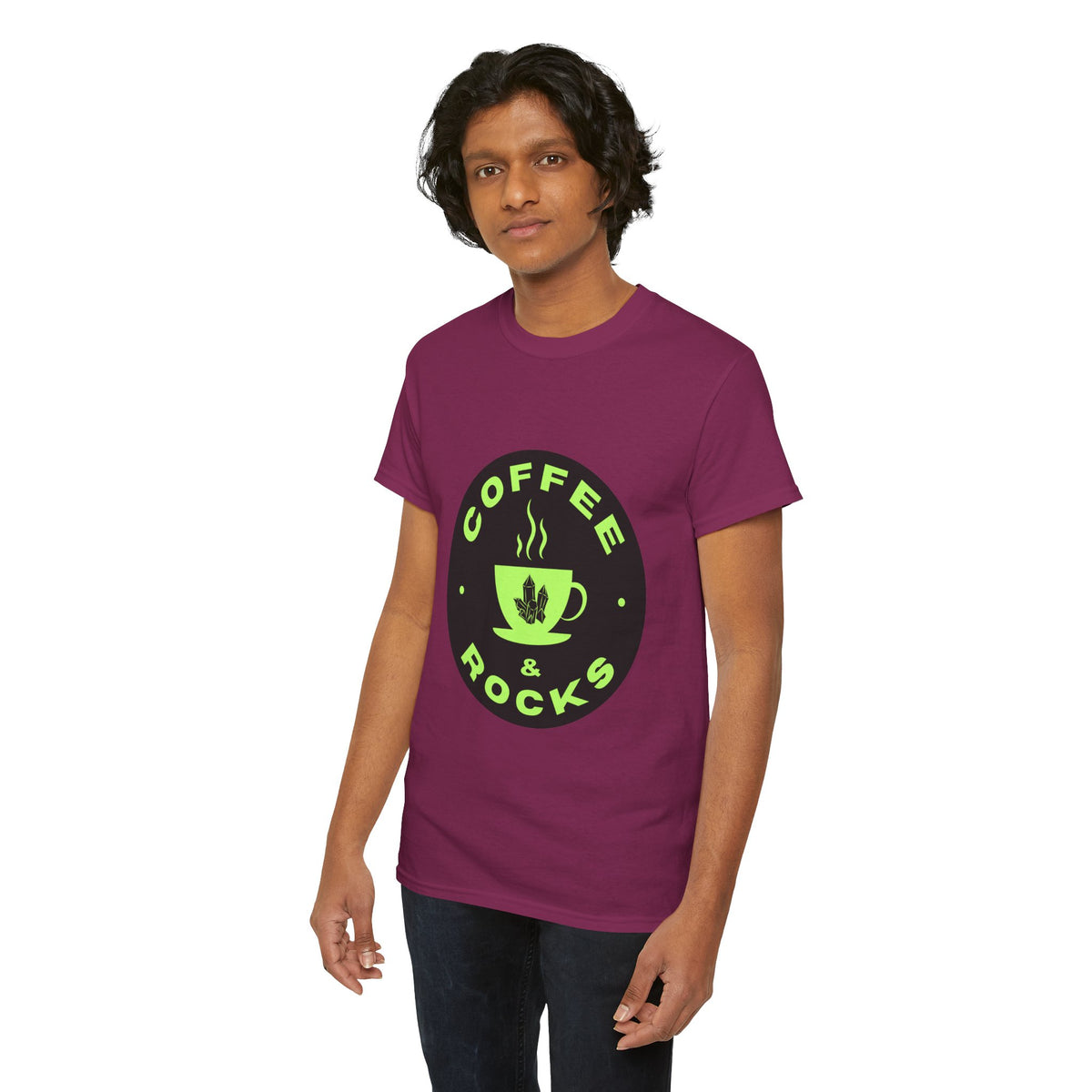 Coffee & Rocks Unisex Heavy Cotton Tee - Perfect for Geologist Coffee Lovers