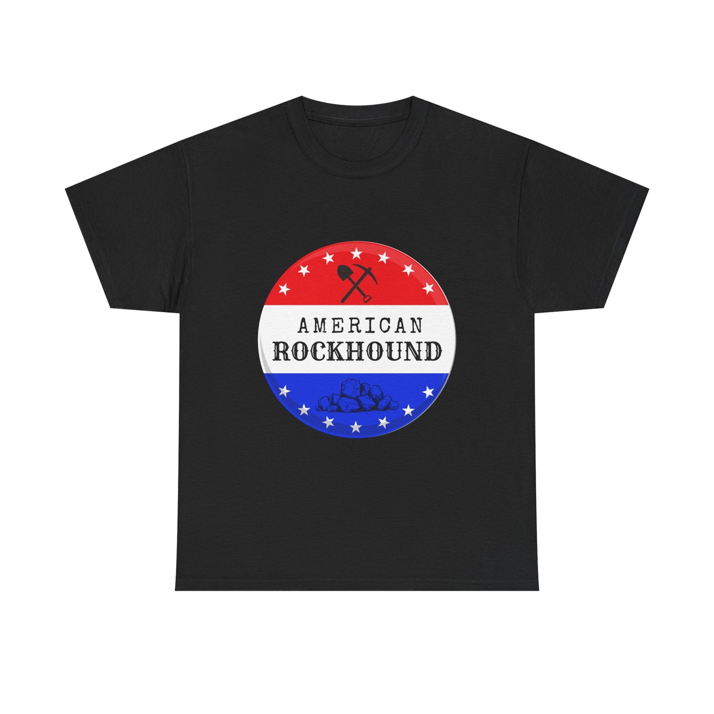 American Rockhound Unisex Tee, Red White Blue Rock Collector Shirt, Patriotic Mineral Top, Geology Gift, Crystal Tee, Geologist Apparel