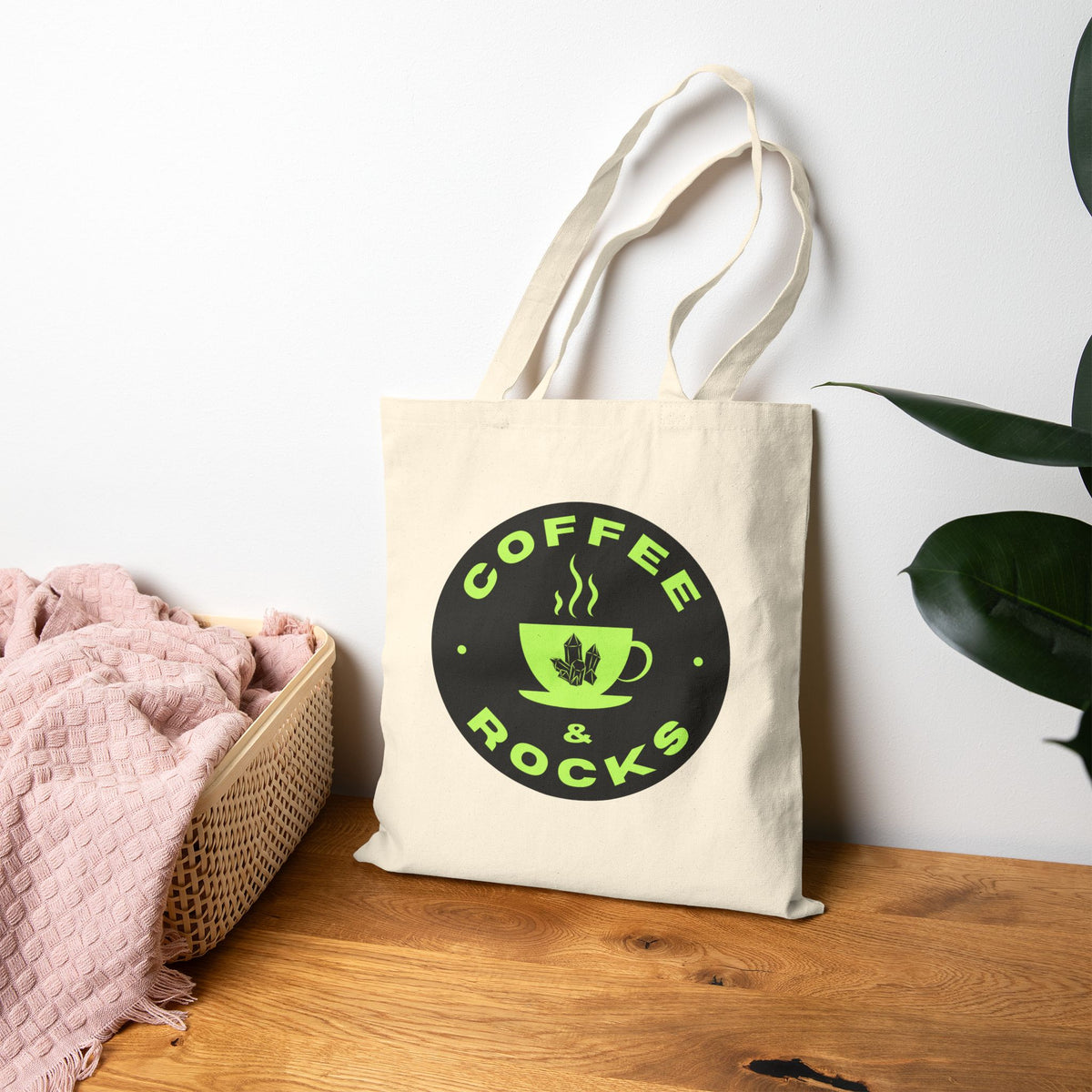 Coffee & Rocks Geology Tote Bag Rockhounding Cotton Canvas