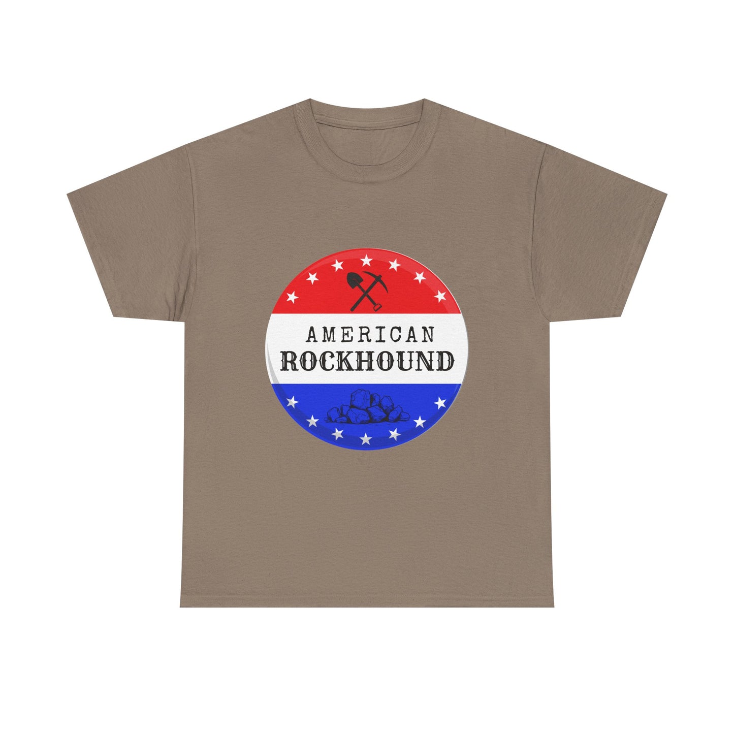 American Rockhound Unisex Tee, Red White Blue Rock Collector Shirt, Patriotic Mineral Top, Geology Gift, Crystal Tee, Geologist Apparel