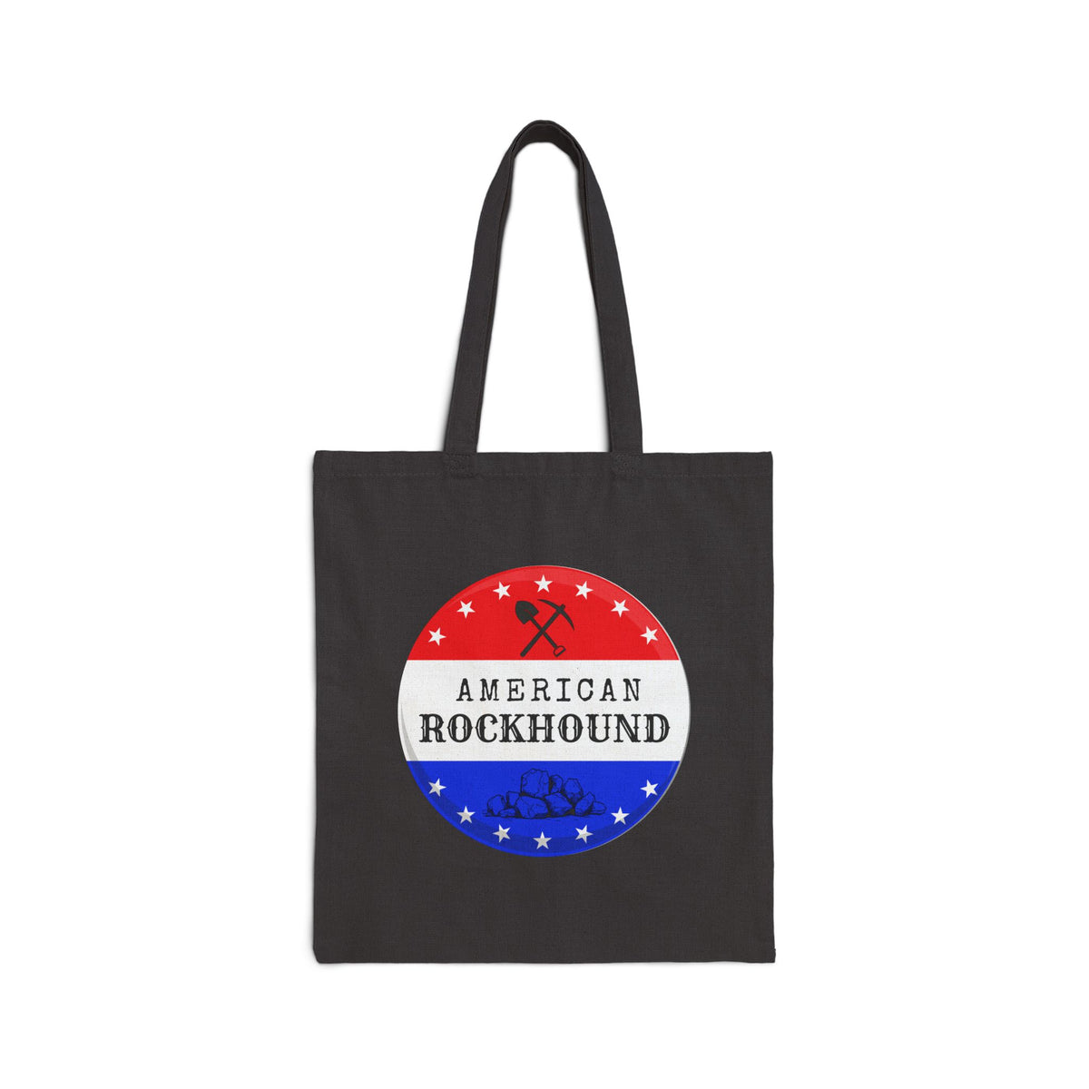 American Rockhound Tote Bag Patriot Geology Rockhound Cotton Canvas