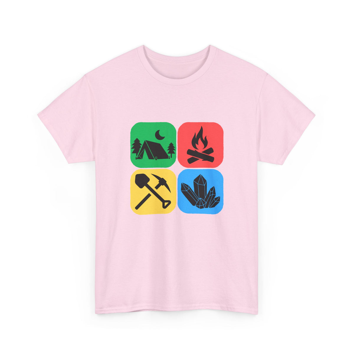 Color Block Icon Rockhound Camping Adventure Unisex Tee