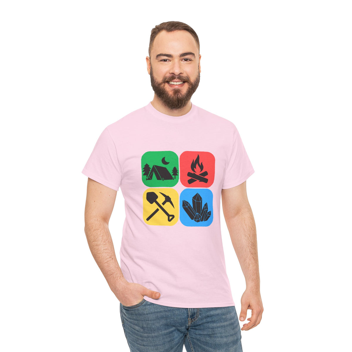 Color Block Icon Rockhound Camping Adventure Unisex Tee