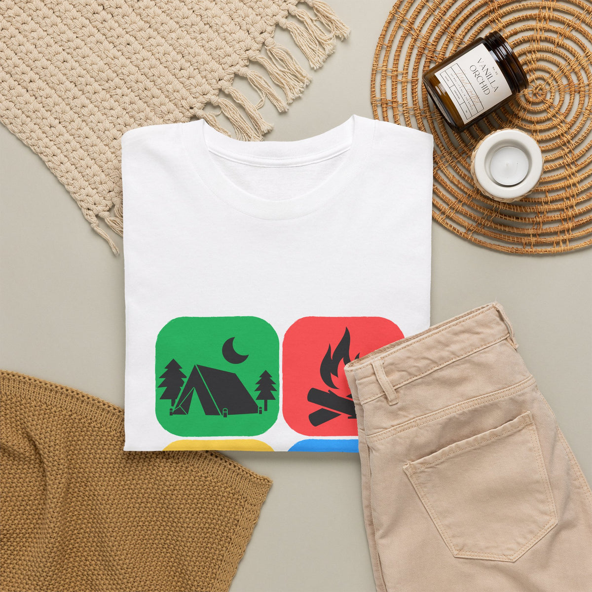 Color Block Icon Rockhound Camping Adventure Unisex Tee