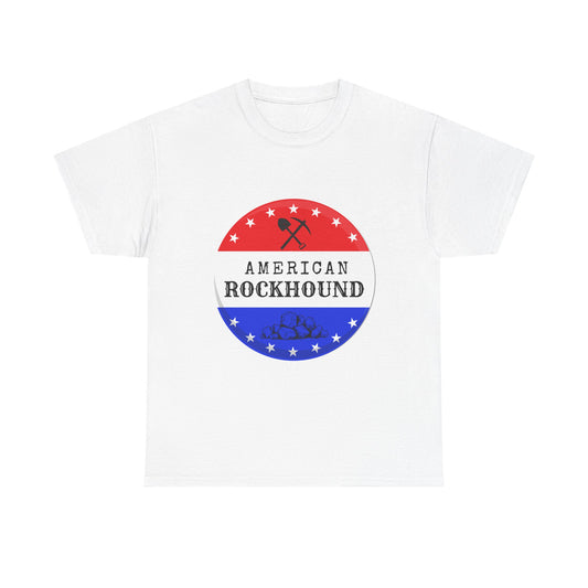 American Rockhound Unisex Tee, Red White Blue Rock Collector Shirt, Patriotic Mineral Top, Geology Gift, Crystal Tee, Geologist Apparel