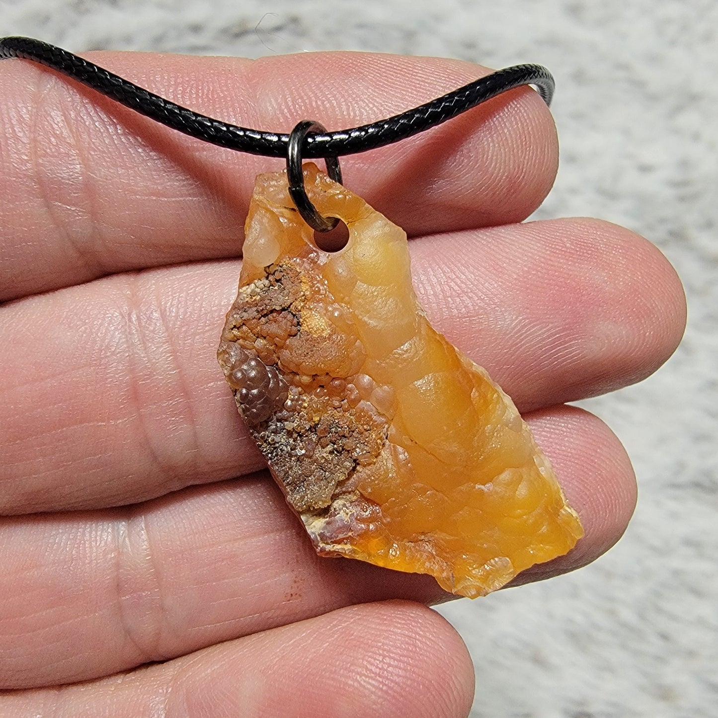 Orange Chalcedony Necklace | Natural Rock Pendant | Geology Gift from California | Crystal Jewelry