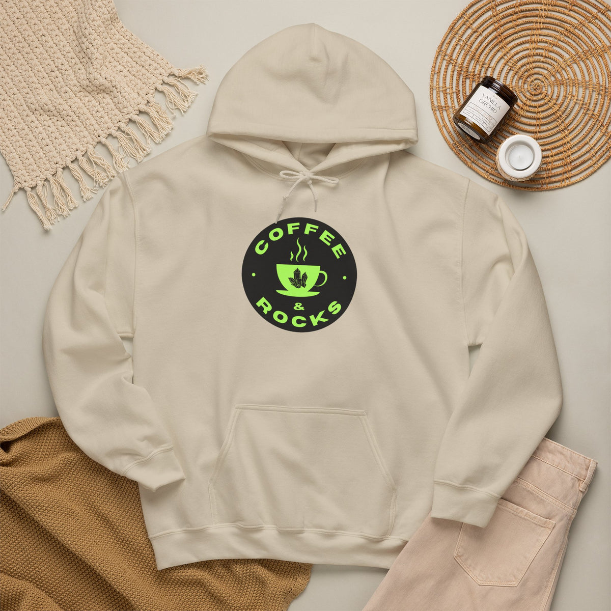 Coffee & Rocks Hoodie Cozy Geology Unisex Hooded Sweatshirt