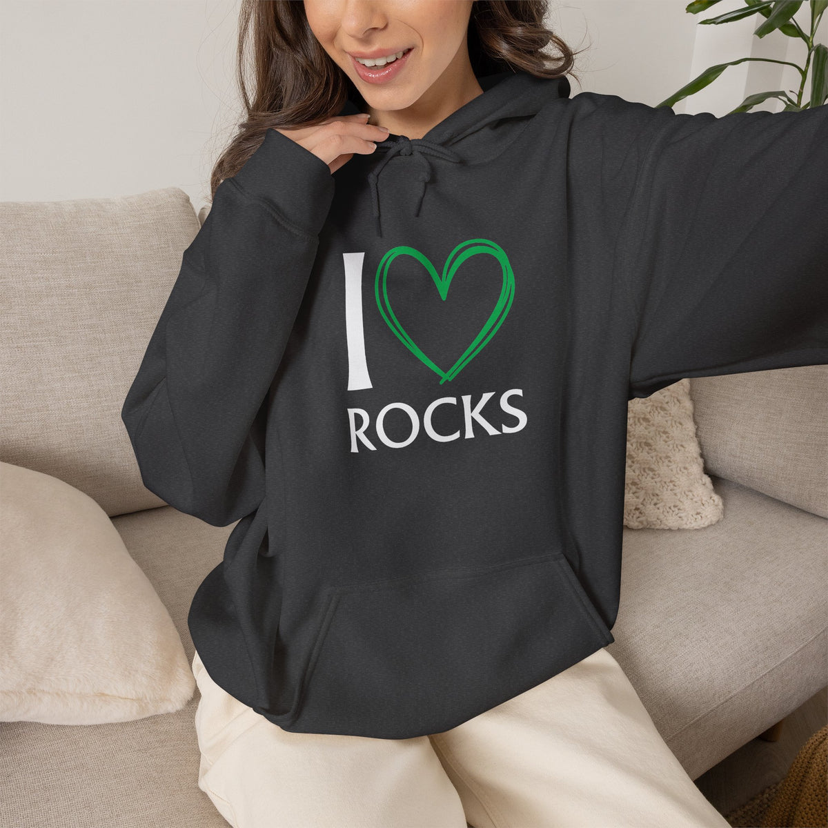 I Love Rocks Hoodie Rockhound, Geology & Rock Collector Hooded Sweatshirt