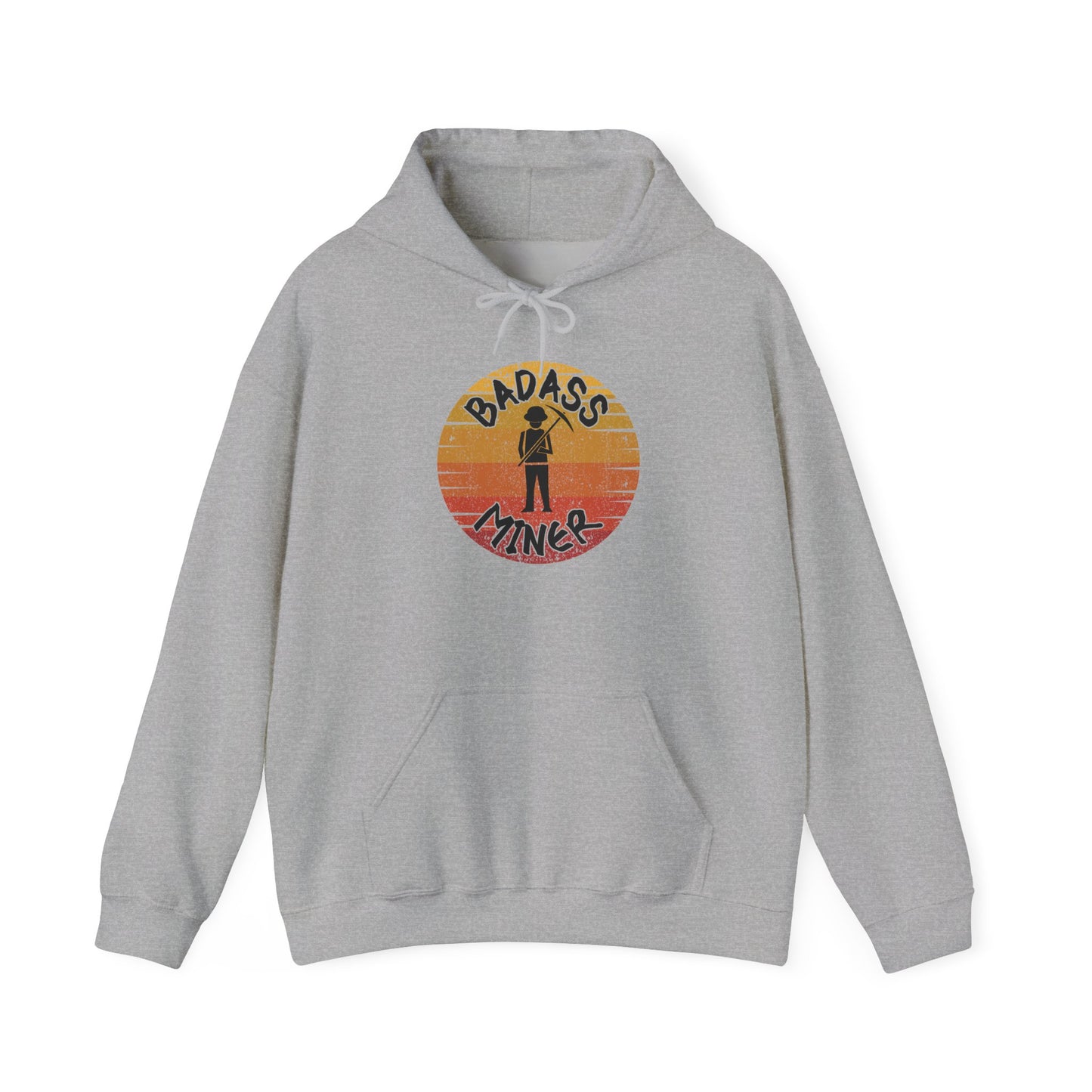 Badass Miner Rock Hammer Sunset Hoodie Unisex Hooded Sweatshirt